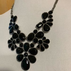 Black Jeweled Statement Necklace